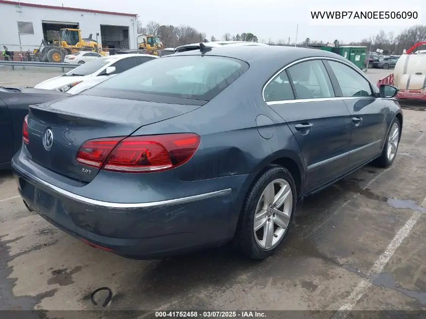 2014 Volkswagen Cc 2.0T Sport VIN: WVWBP7AN0EE506090 Lot: 41752458