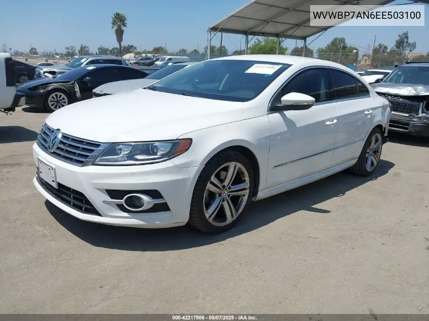 2014 Volkswagen Cc 2.0T R-Line VIN: WVWBP7AN6EE503100 Lot: 42217906