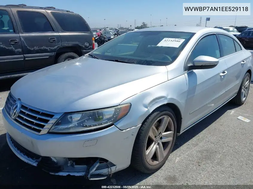 2014 Volkswagen Cc 2.0T Sport VIN: WVWBP7AN1EE529118 Lot: 42232586