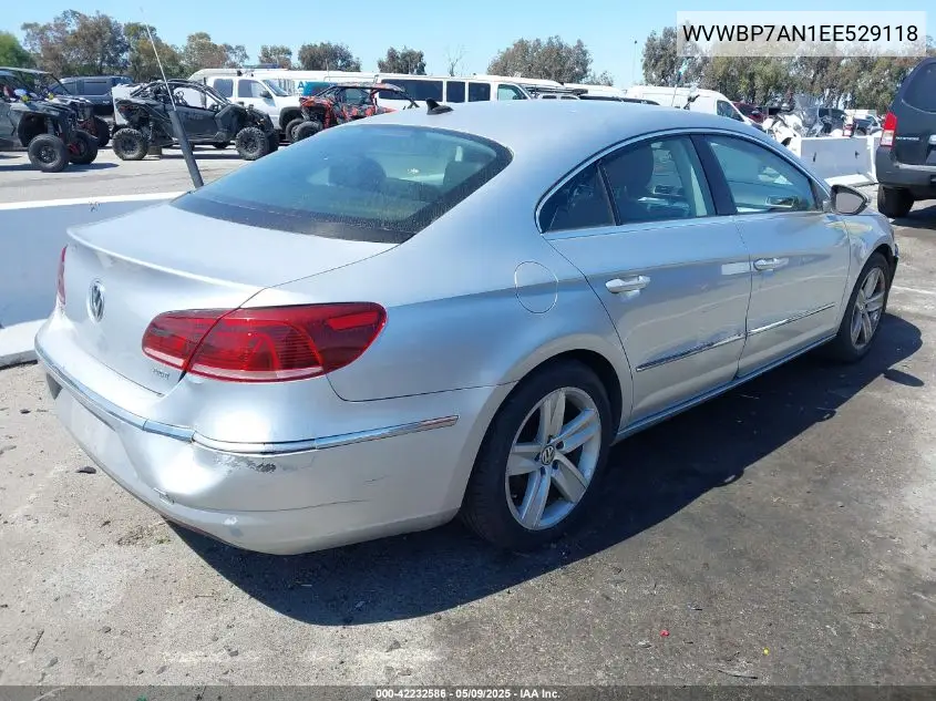 2014 Volkswagen Cc 2.0T Sport VIN: WVWBP7AN1EE529118 Lot: 42232586