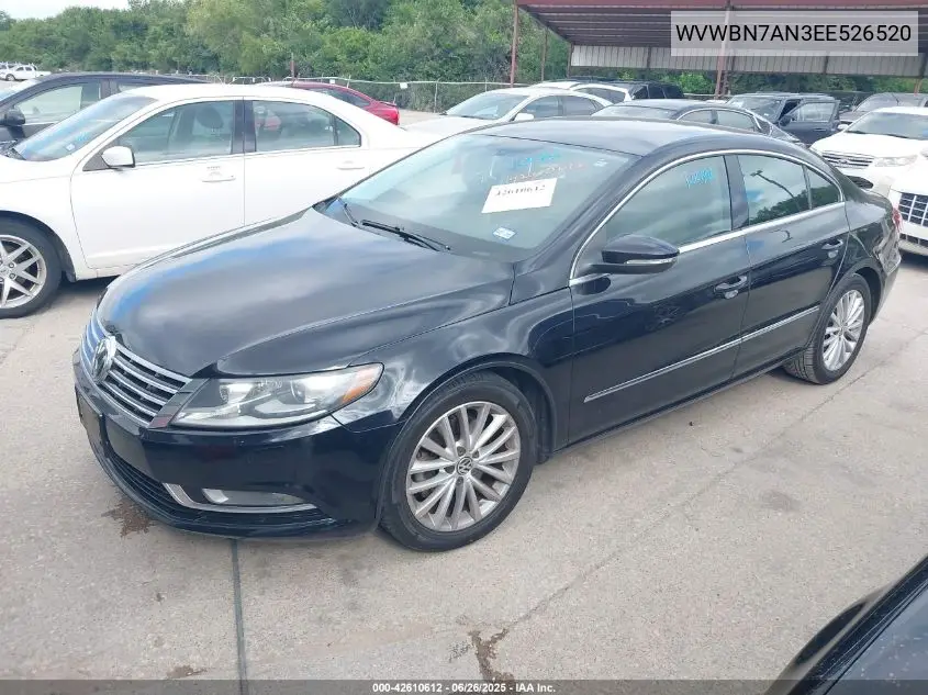 2014 Volkswagen Cc 2.0T Sport VIN: WVWBN7AN3EE526520 Lot: 42610612