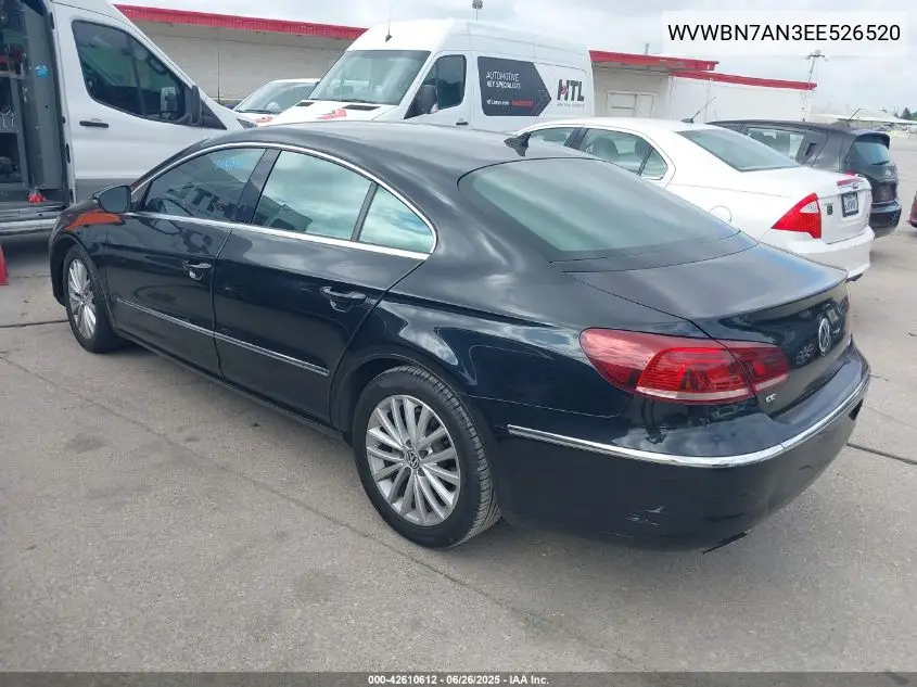 2014 Volkswagen Cc 2.0T Sport VIN: WVWBN7AN3EE526520 Lot: 42610612
