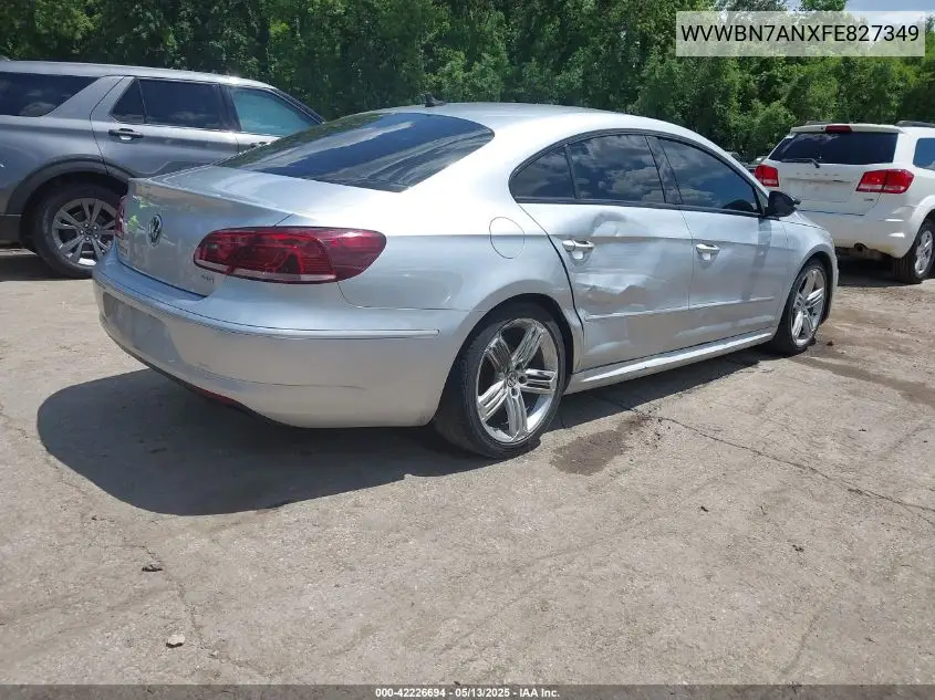 2015 Volkswagen Cc 2.0T R-Line VIN: WVWBN7ANXFE827349 Lot: 42226694