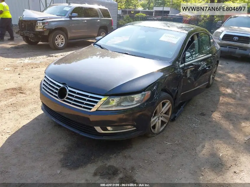 2015 Volkswagen Cc 2.0T Sport VIN: WVWBN7AN6FE804697 Lot: 42513199
