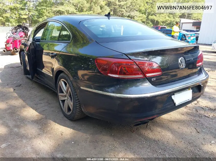 2015 Volkswagen Cc 2.0T Sport VIN: WVWBN7AN6FE804697 Lot: 42513199