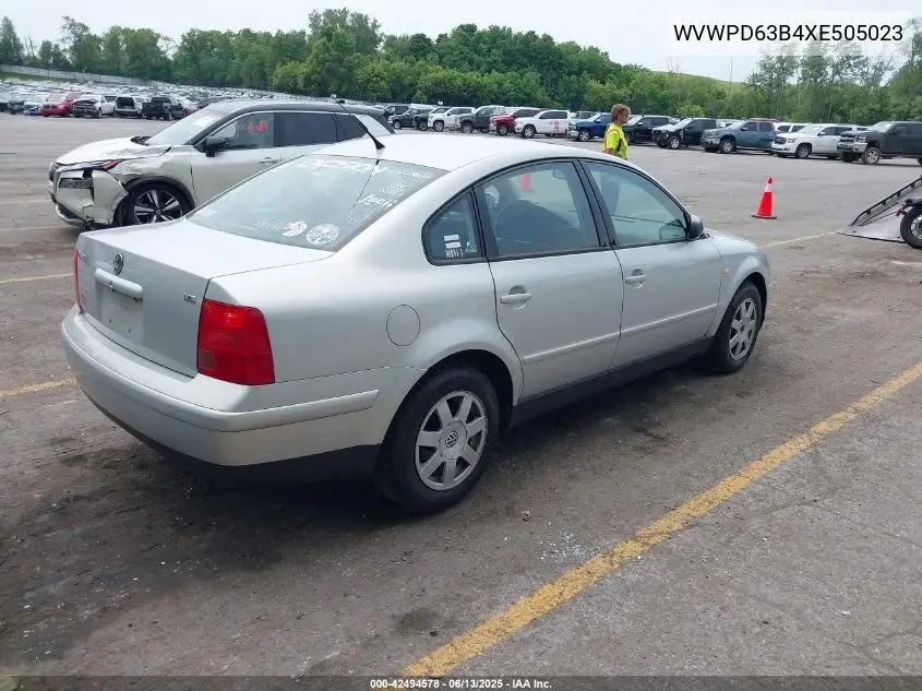 1999 Volkswagen Passat Glx VIN: WVWPD63B4XE505023 Lot: 42494578