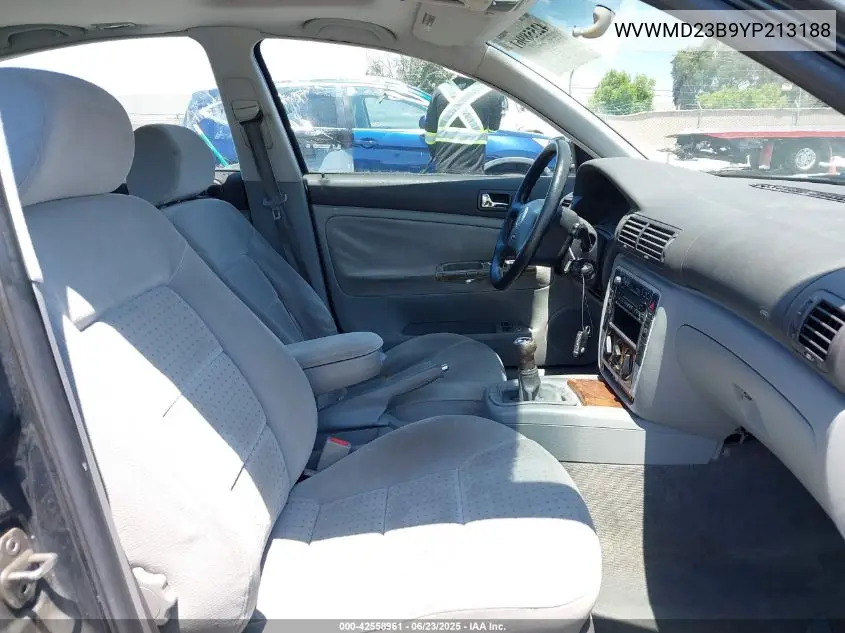 2000 Volkswagen Passat Gls V6 VIN: WVWMD23B9YP213188 Lot: 42558961
