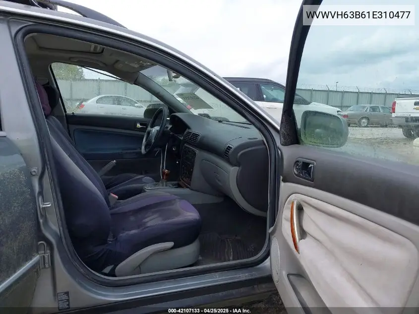 2001 Volkswagen Passat Gls V6 VIN: WVWVH63B61E310477 Lot: 42107133