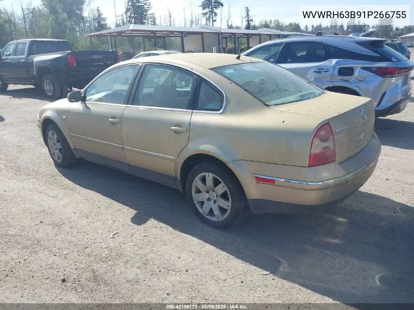 2001 Volkswagen Passat Glx VIN: WVWRH63B91P266755 Lot: 42196173