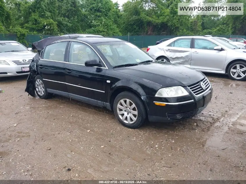 2001 Volkswagen Passat Gls VIN: WVWPD63B71P214804 Lot: 42219730