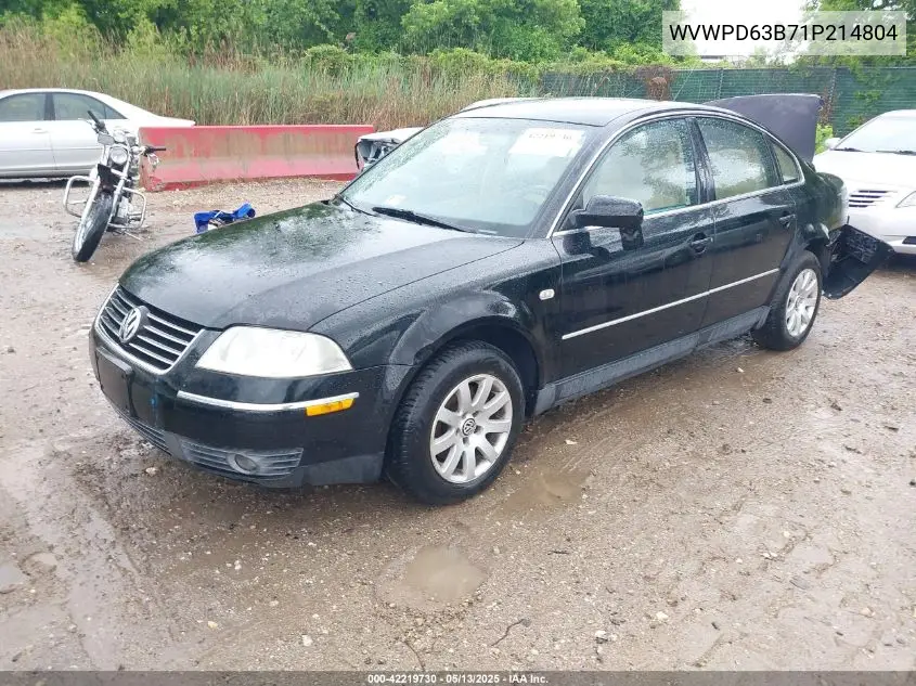 2001 Volkswagen Passat Gls VIN: WVWPD63B71P214804 Lot: 42219730