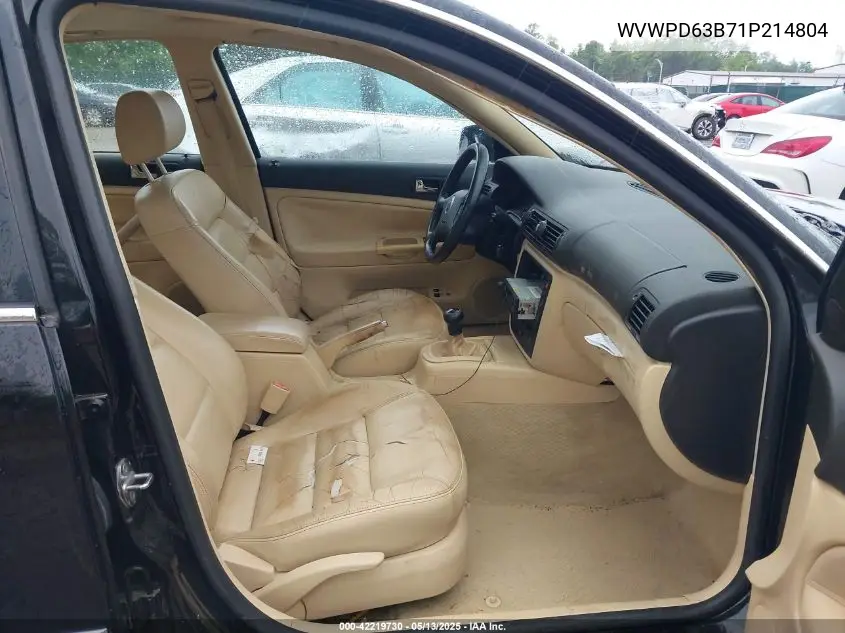 2001 Volkswagen Passat Gls VIN: WVWPD63B71P214804 Lot: 42219730