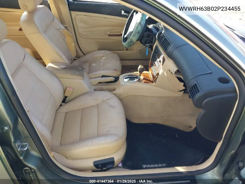 2002 Volkswagen Passat Glx VIN: WVWRH63B02P234455 Lot: 41447364