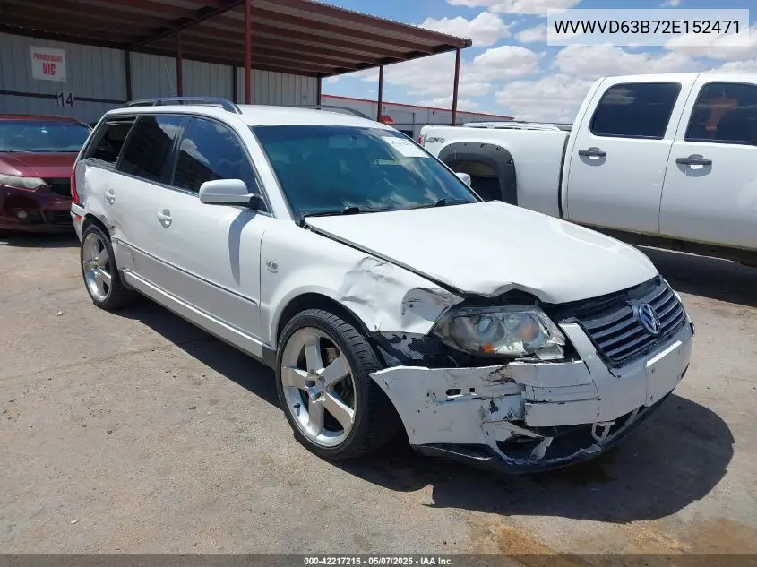 2002 Volkswagen Passat Gls VIN: WVWVD63B72E152471 Lot: 42217216