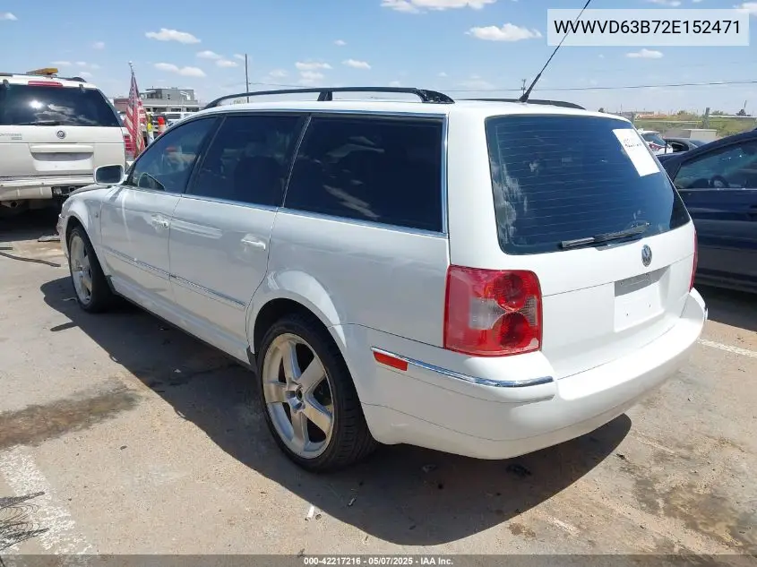 2002 Volkswagen Passat Gls VIN: WVWVD63B72E152471 Lot: 42217216