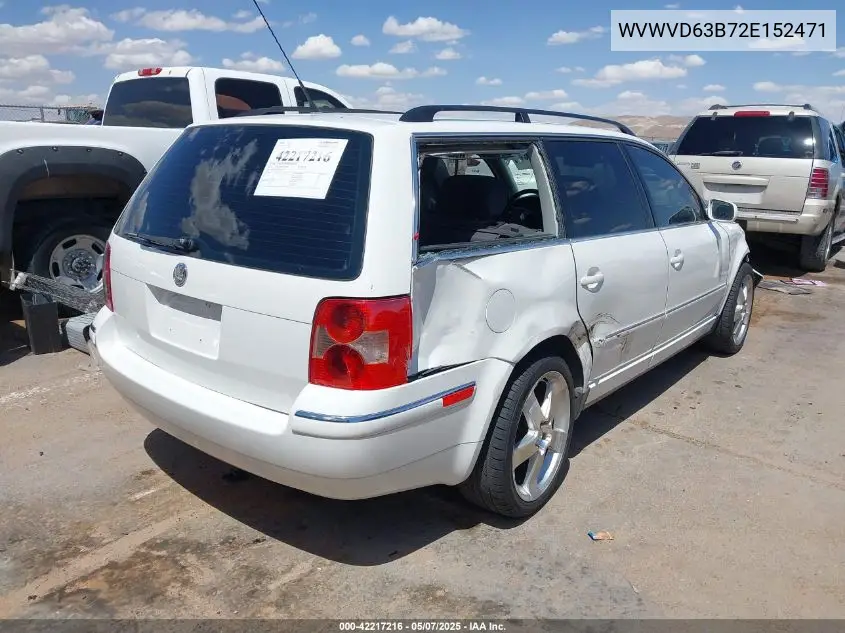 2002 Volkswagen Passat Gls VIN: WVWVD63B72E152471 Lot: 42217216