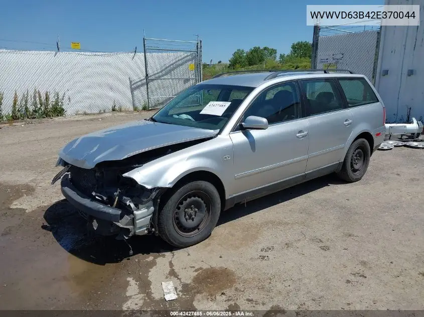 2002 Volkswagen Passat Gls VIN: WVWVD63B42E370044 Lot: 42427485