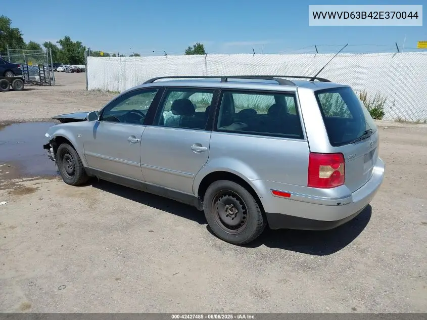 2002 Volkswagen Passat Gls VIN: WVWVD63B42E370044 Lot: 42427485