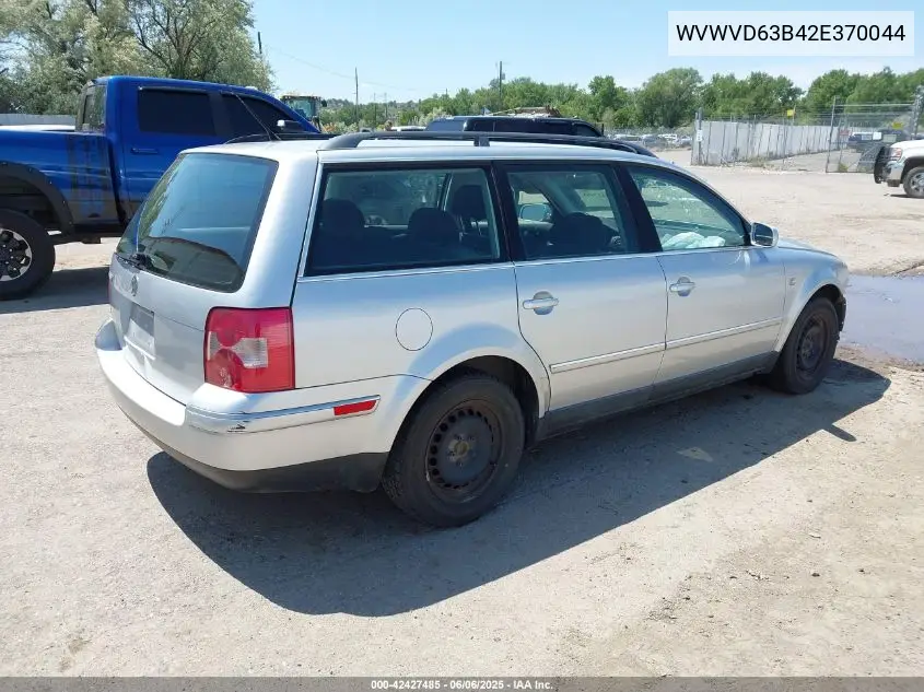 2002 Volkswagen Passat Gls VIN: WVWVD63B42E370044 Lot: 42427485