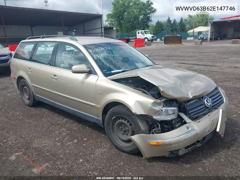 2002 Volkswagen Passat Gls VIN: WVWVD63B62E147746 Lot: 42458697