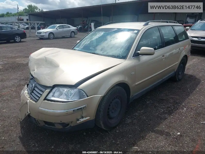 2002 Volkswagen Passat Gls VIN: WVWVD63B62E147746 Lot: 42458697
