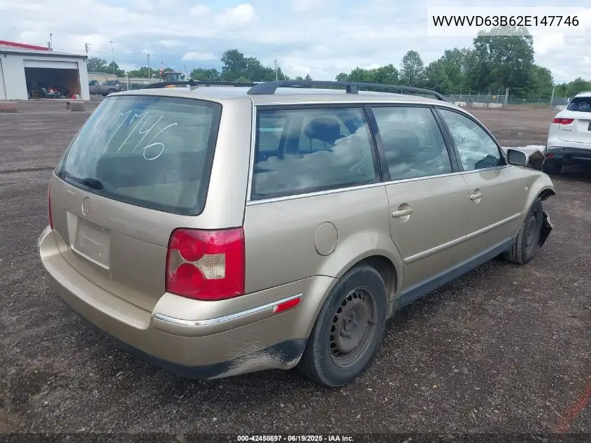 2002 Volkswagen Passat Gls VIN: WVWVD63B62E147746 Lot: 42458697