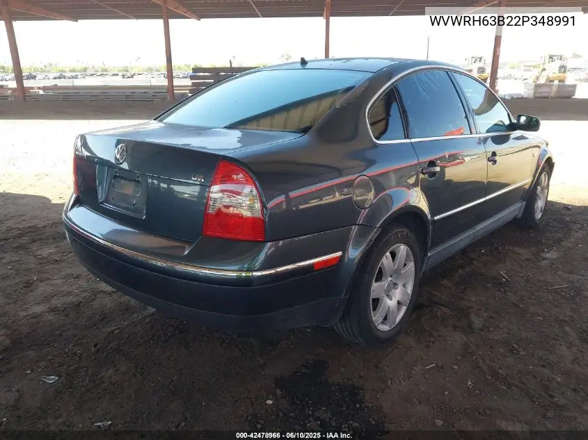 2002 Volkswagen Passat Glx VIN: WVWRH63B22P348991 Lot: 42478966