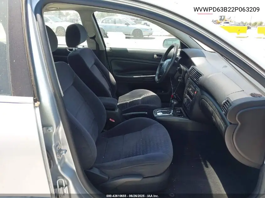 2002 Volkswagen Passat Gls VIN: WVWPD63B22P063209 Lot: 42610655
