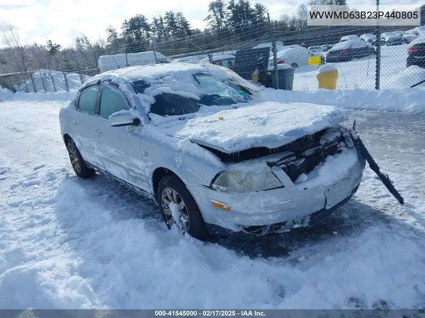 2003 Volkswagen Passat Gl VIN: WVWMD63B23P440805 Lot: 41545000