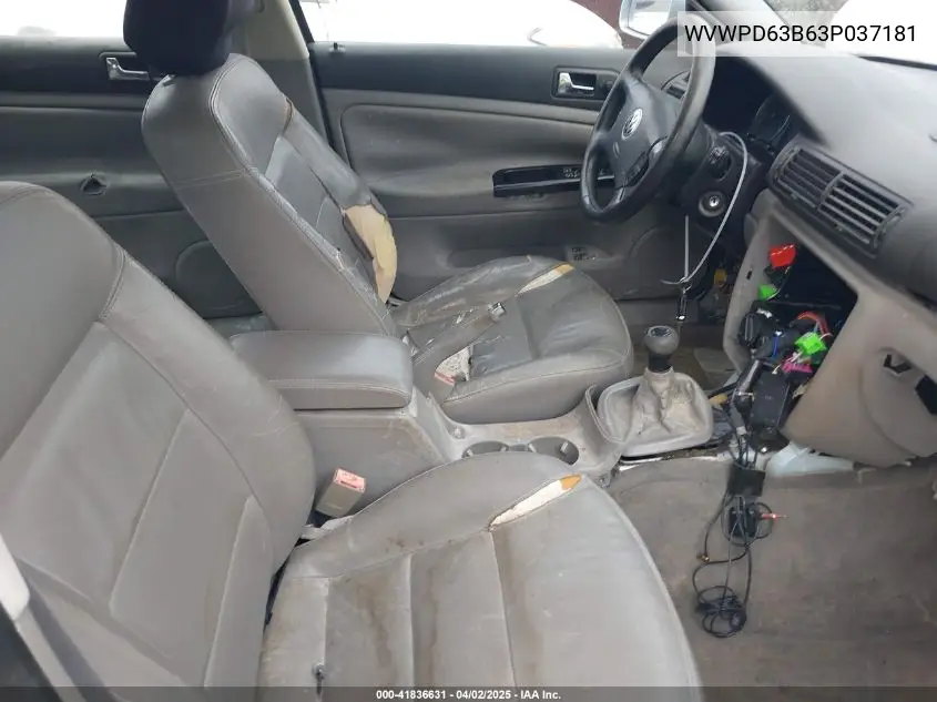 2003 Volkswagen Passat Gls VIN: WVWPD63B63P037181 Lot: 41836631