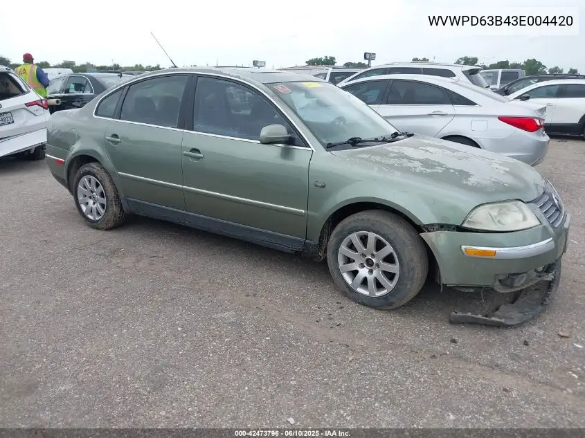 2003 Volkswagen Passat Gls VIN: WVWPD63B43E004420 Lot: 42473796
