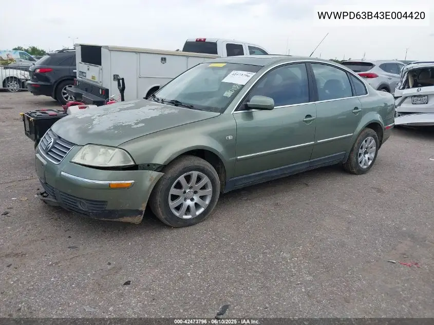 2003 Volkswagen Passat Gls VIN: WVWPD63B43E004420 Lot: 42473796