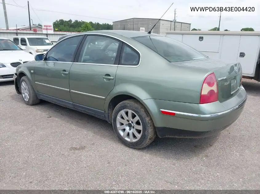 2003 Volkswagen Passat Gls VIN: WVWPD63B43E004420 Lot: 42473796