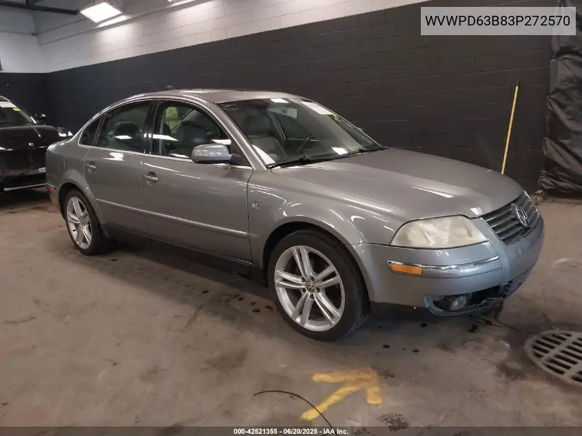 2003 Volkswagen Passat Gls VIN: WVWPD63B83P272570 Lot: 42521355
