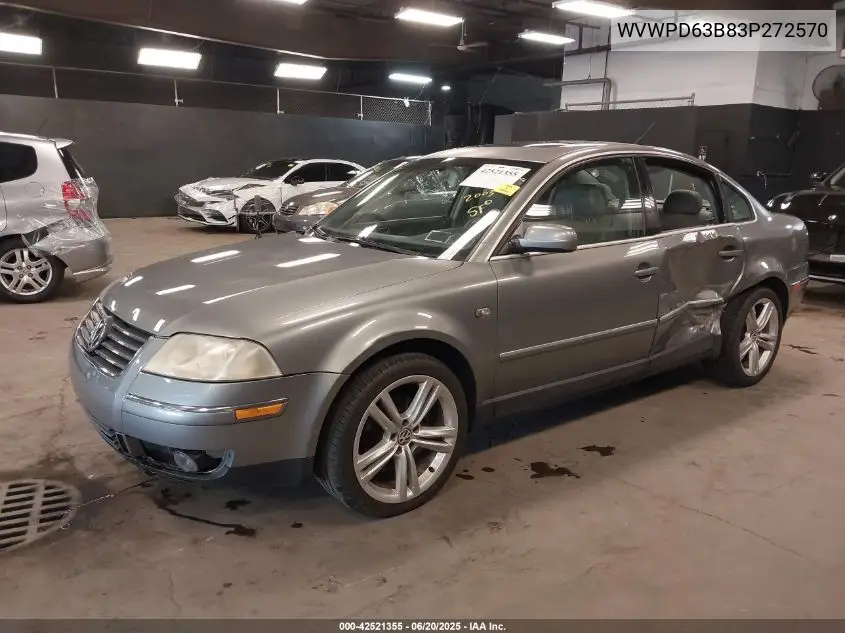 2003 Volkswagen Passat Gls VIN: WVWPD63B83P272570 Lot: 42521355