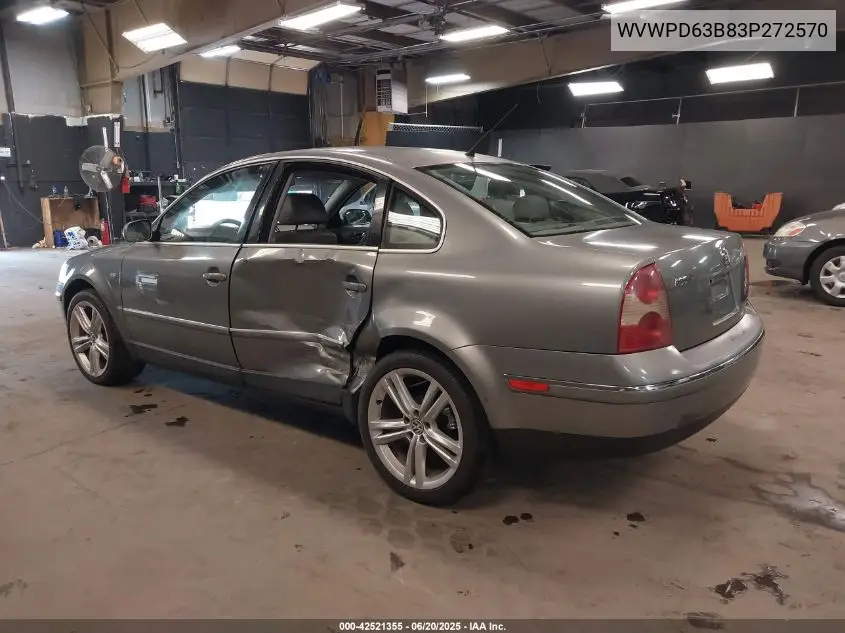 2003 Volkswagen Passat Gls VIN: WVWPD63B83P272570 Lot: 42521355