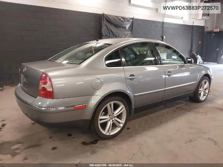 2003 Volkswagen Passat Gls VIN: WVWPD63B83P272570 Lot: 42521355