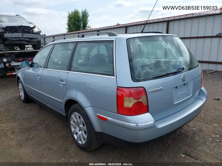 2003 Volkswagen Passat Gls VIN: WVWVD63B53E159033 Lot: 42559043