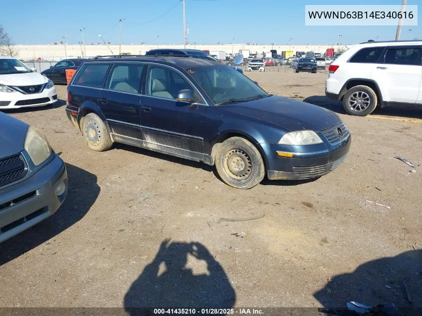 2004 Volkswagen Passat Gl VIN: WVWND63B14E340616 Lot: 41435210