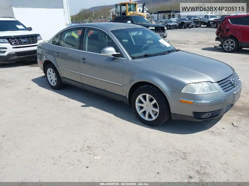 2004 Volkswagen Passat Gls VIN: WVWPD63BX4P205115 Lot: 42039738