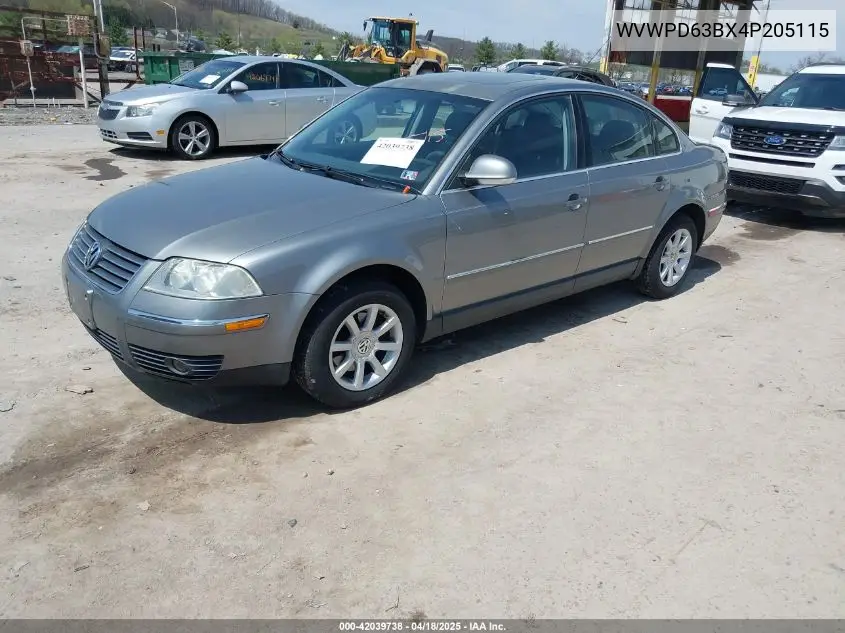 2004 Volkswagen Passat Gls VIN: WVWPD63BX4P205115 Lot: 42039738