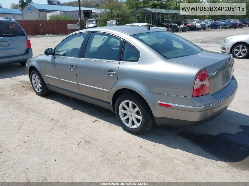 2004 Volkswagen Passat Gls VIN: WVWPD63BX4P205115 Lot: 42039738