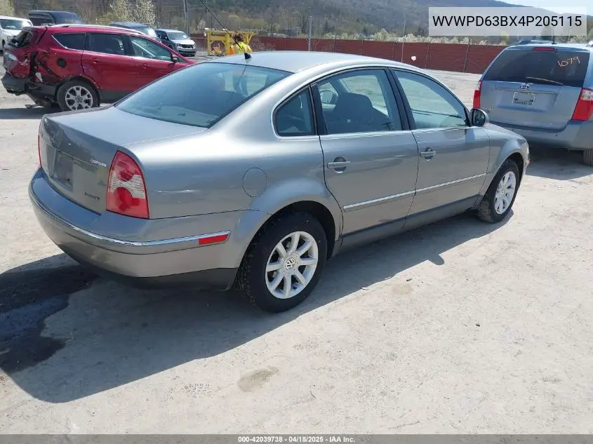 2004 Volkswagen Passat Gls VIN: WVWPD63BX4P205115 Lot: 42039738