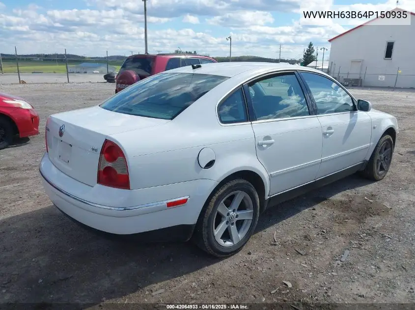 2004 Volkswagen Passat Glx VIN: WVWRH63B64P150935 Lot: 42064933
