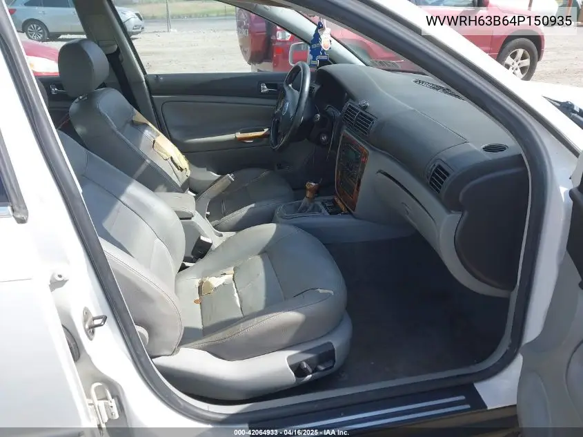 2004 Volkswagen Passat Glx VIN: WVWRH63B64P150935 Lot: 42064933