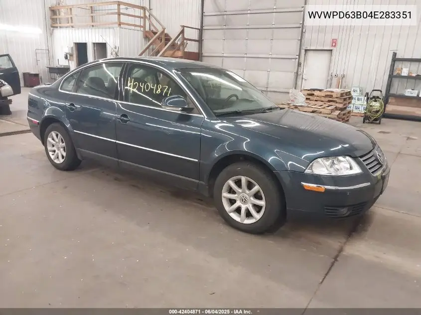2004 Volkswagen Passat Gls VIN: WVWPD63B04E283351 Lot: 42404871