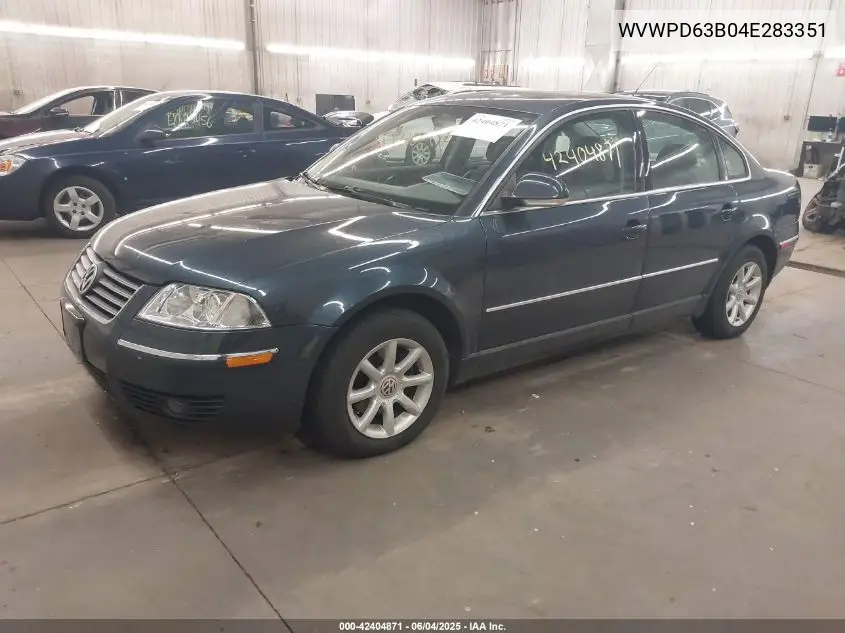 2004 Volkswagen Passat Gls VIN: WVWPD63B04E283351 Lot: 42404871