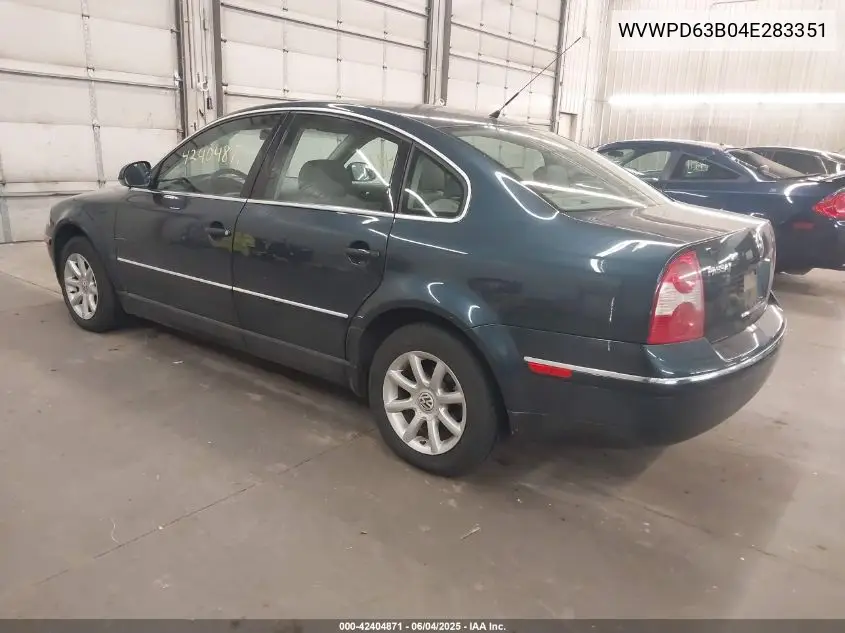 2004 Volkswagen Passat Gls VIN: WVWPD63B04E283351 Lot: 42404871