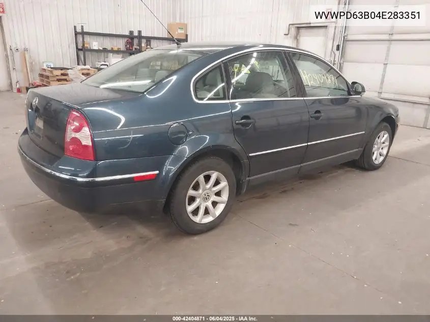 2004 Volkswagen Passat Gls VIN: WVWPD63B04E283351 Lot: 42404871