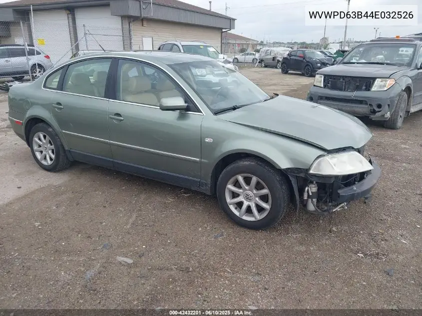 2004 Volkswagen Passat Gls VIN: WVWPD63B44E032526 Lot: 42432201